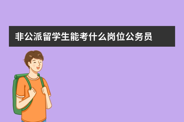 非公派留学生能考什么岗位公务员